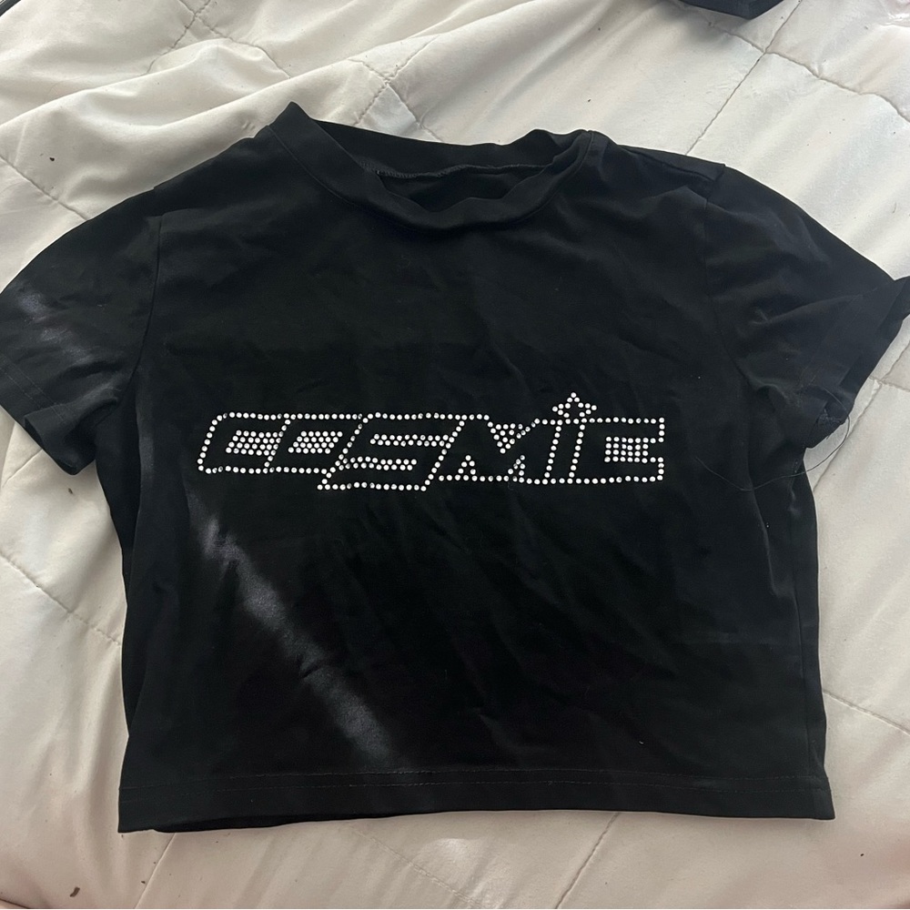 Black cosmic crop top